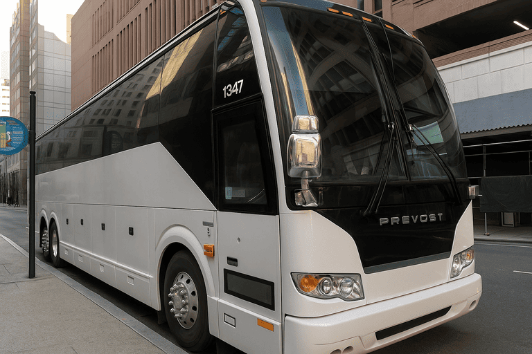 a Flint Coach Bus Service coach bus