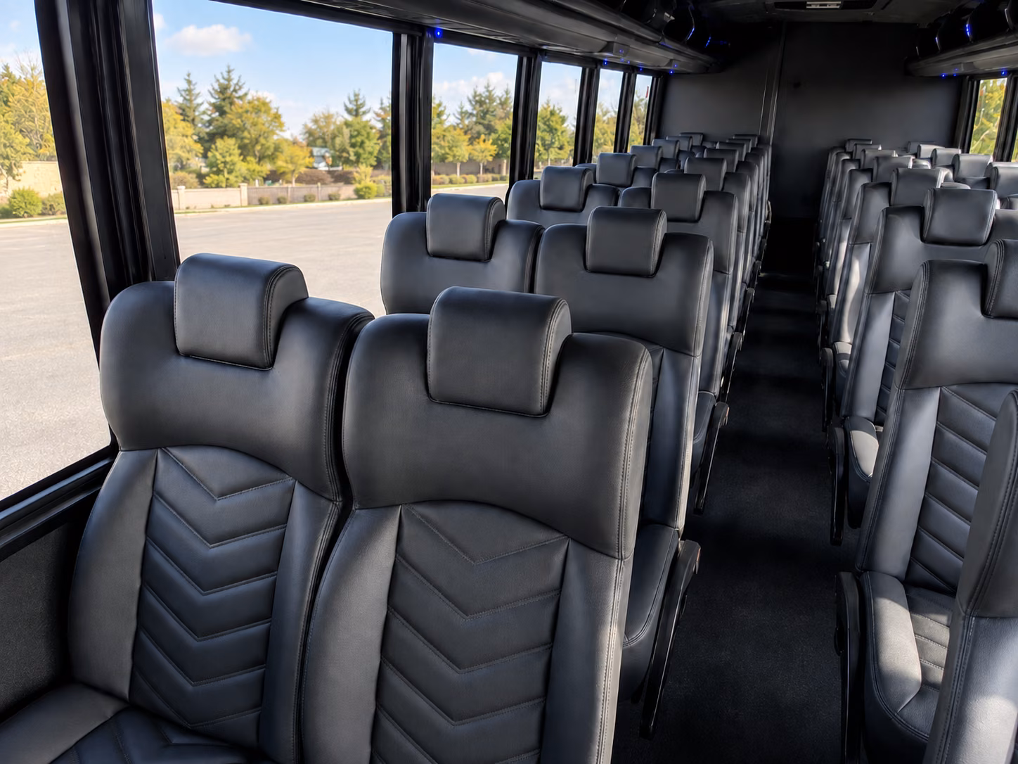 flint 15 passenger minibus inside