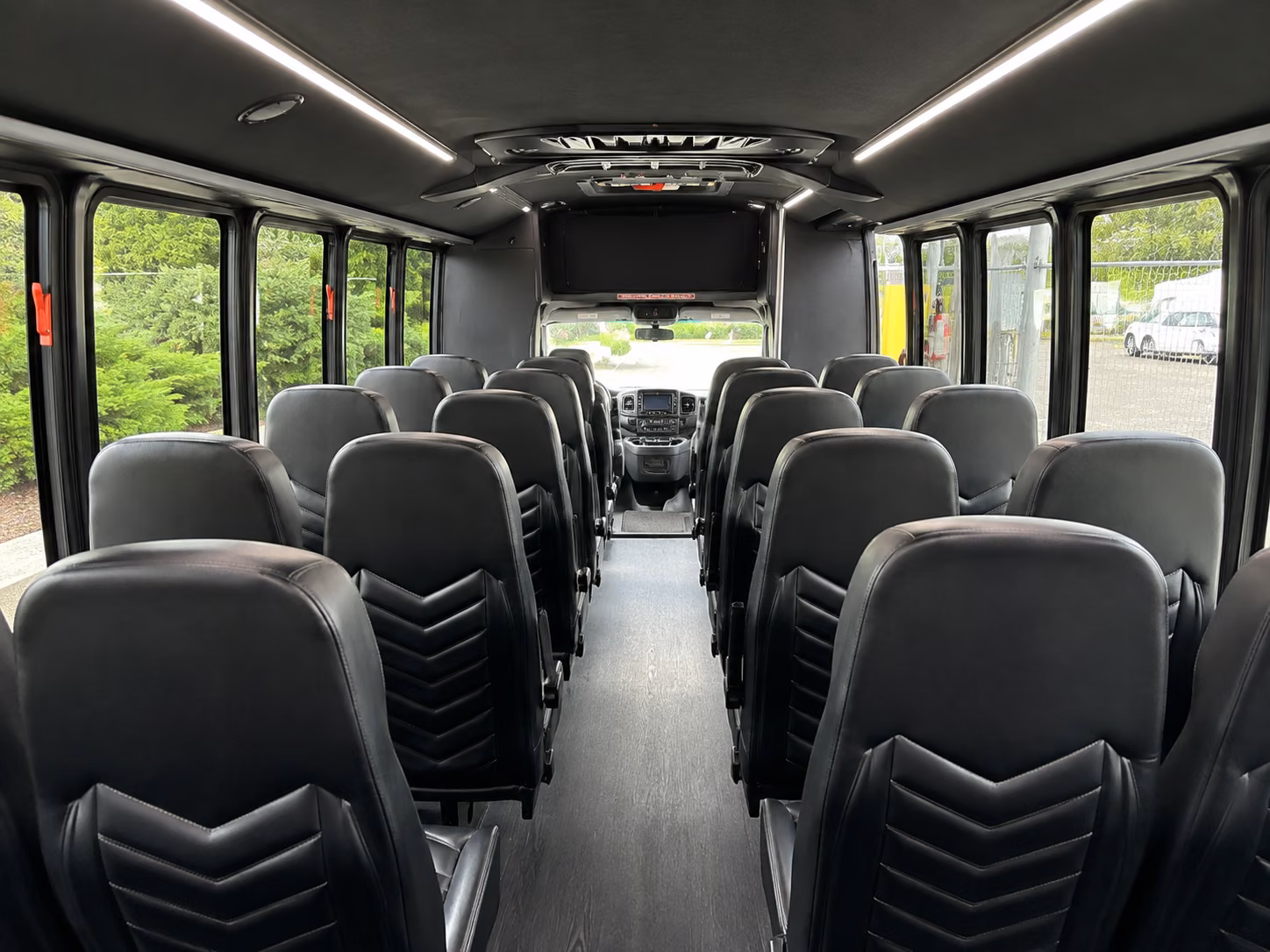 flint 18 passenger minibus interior
