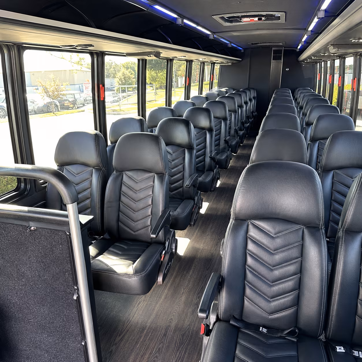 flint 28 passenger minibus interior
