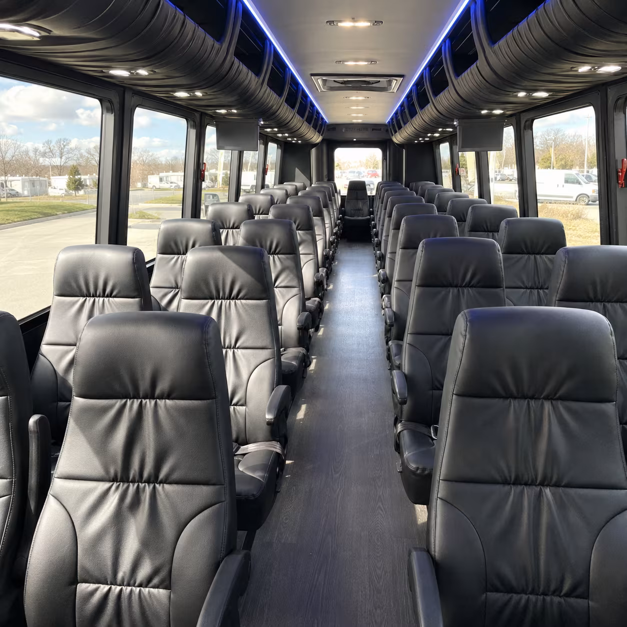 flint 30 passenger minibus inside