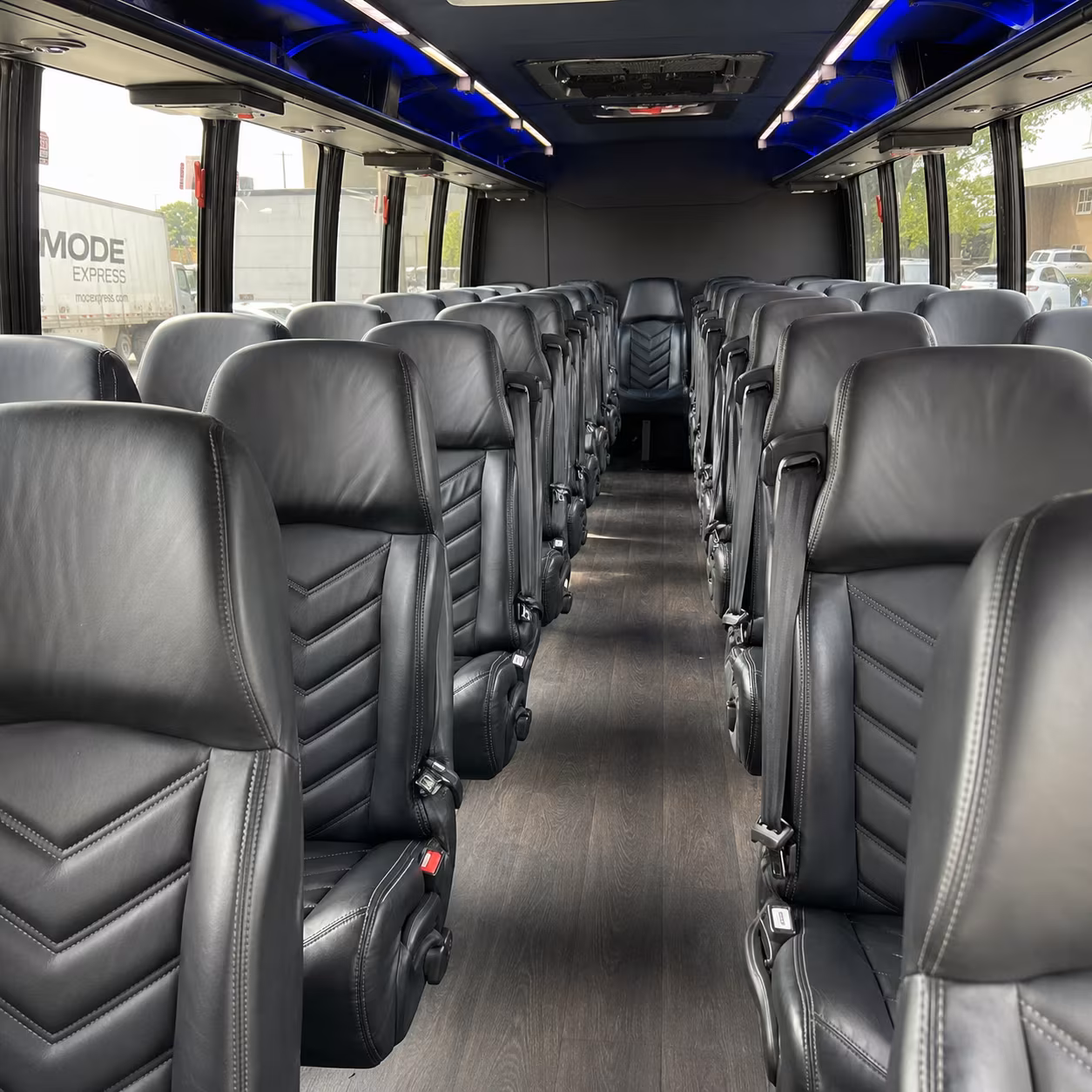 flint 35 passenger minibus inside